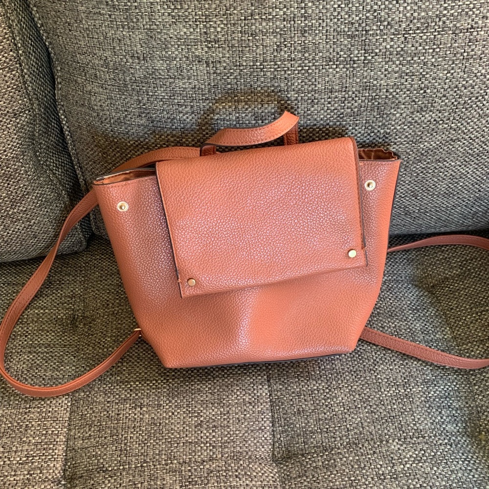 Leather small backpack